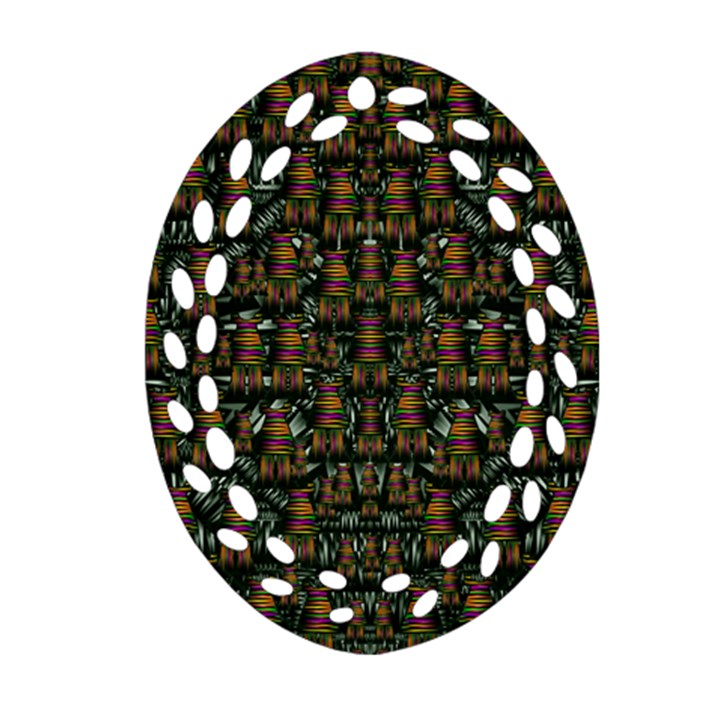 Love My Leggings And Top Ornate Pop Art`s Collage Oval Filigree Ornament (Two Sides)