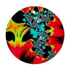 Fractal Mandelbrot Art Wallpaper Ornament (round) by Pakrebo