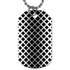 Square Diagonal Pattern Black Dog Tag (Two Sides)