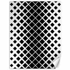 Square Diagonal Pattern Black Canvas 36  x 48 