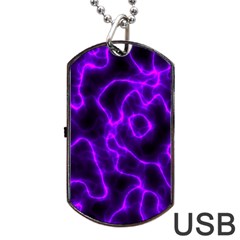 Purple Pattern Background Structure Dog Tag Usb Flash (two Sides)