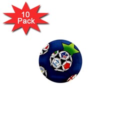 Textile Football Soccer Fabric 1  Mini Magnet (10 Pack)  by Pakrebo