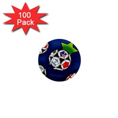 Textile Football Soccer Fabric 1  Mini Buttons (100 Pack)  by Pakrebo