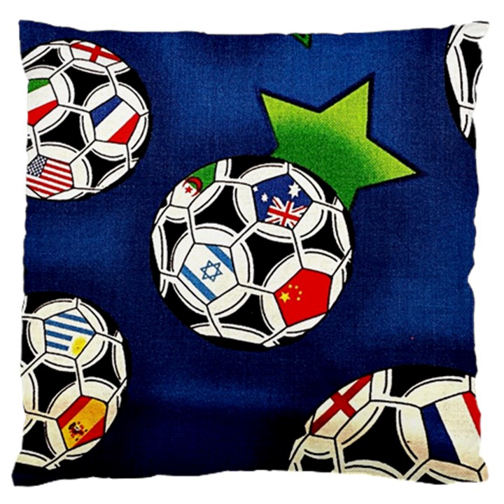 Textile Football Soccer Fabric Large Cushion Case (One Side)