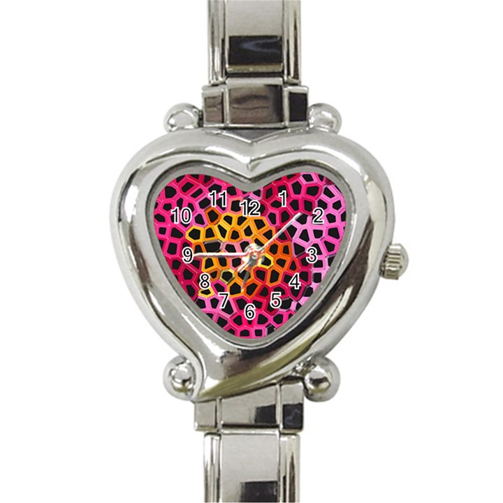 Mosaic Structure Pattern Background Heart Italian Charm Watch