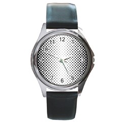 Square Rounded Background Round Metal Watch