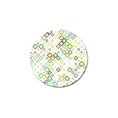 Square Colorful Geometric Style Golf Ball Marker (10 Pack)