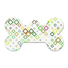 Square Colorful Geometric Style Dog Tag Bone (one Side) by Alisyart