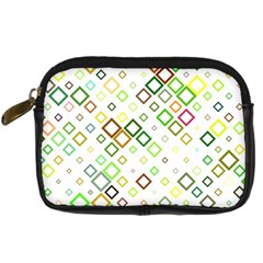 Square Colorful Geometric Style Digital Camera Leather Case