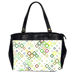 Square Colorful Geometric Style Oversize Office Handbag (2 Sides)