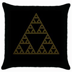 Sierpinski Triangle Chaos Fractal Throw Pillow Case (black)