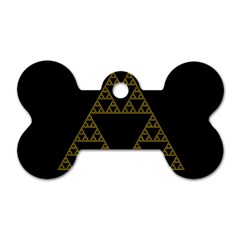 Sierpinski Triangle Chaos Fractal Dog Tag Bone (one Side)