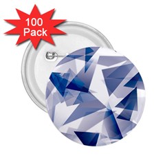 Triangle Blue 2 25  Buttons (100 Pack) 