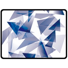 Triangle Blue Fleece Blanket (large)  by Alisyart