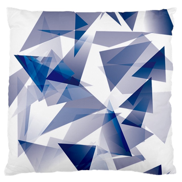 Triangle Blue Large Cushion Case (One Side)