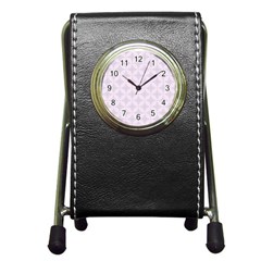 Star Pattern Texture Background Pen Holder Desk Clock