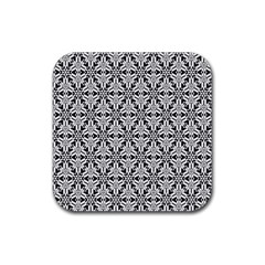 Ornamental Checkerboard Rubber Coaster (square)  by Mariart