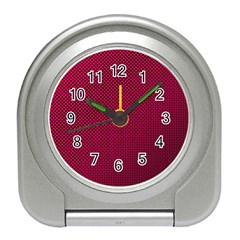 Red Black Pattern Background Travel Alarm Clock by Mariart