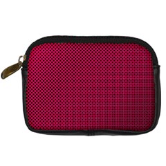 Red Black Pattern Background Digital Camera Leather Case