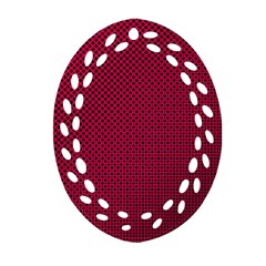 Red Black Pattern Background Oval Filigree Ornament (two Sides)