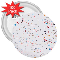 Ribbon Polka 3  Buttons (100 Pack) 