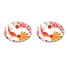 Peacock Pattern Cufflinks (oval)