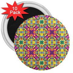 Triangle Mosaic Pattern Repeating 3  Magnets (10 Pack)  by Mariart
