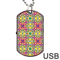 Triangle Mosaic Pattern Repeating Dog Tag Usb Flash (two Sides) by Mariart