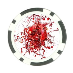 Red Pomegranate Fried Fruit Juice Poker Chip Card Guard by Mariart