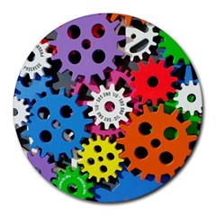 The Gears Are Turning Round Mousepads by WensdaiAmbrose