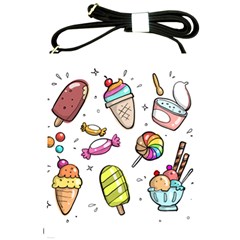 Doodle Cartoon Drawn Cone Food Shoulder Sling Bag by Pakrebo