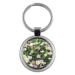 Mosaic Structure Pattern Background Key Chains (round) 