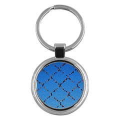 Pattern Structure Background Blue Key Chains (round) 