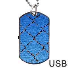 Pattern Structure Background Blue Dog Tag Usb Flash (two Sides)