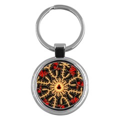 Fractal Julia Mandelbrot Art Key Chains (round)  by Pakrebo