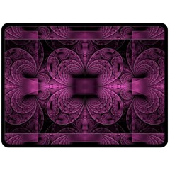 Fractal Magenta Pattern Geometry Double Sided Fleece Blanket (large)  by Pakrebo