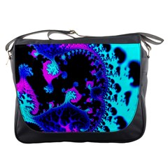 Fractal Pattern Spiral Abstract Messenger Bag by Pakrebo