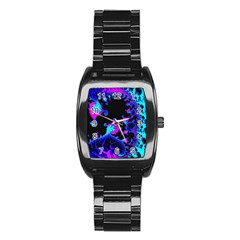 Fractal Pattern Spiral Abstract Stainless Steel Barrel Watch by Pakrebo