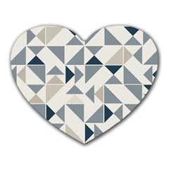 Geometric Triangle Modern Mosaic Heart Mousepads