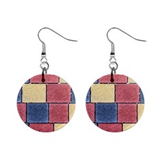 Model Mosaic Wallpaper Texture Mini Button Earrings