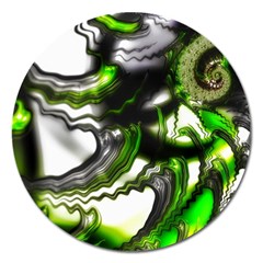 Fractal Green Trumpet Trump Magnet 5  (round) by Pakrebo