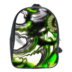 Fractal Green Trumpet Trump School Bag (large) by Pakrebo