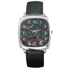 Pattern Structure Background Facade Square Metal Watch by Pakrebo
