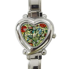 Mosaic Tile Art Ceramic Colorful Heart Italian Charm Watch by Pakrebo