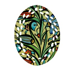 Mosaic Tile Art Ceramic Colorful Oval Filigree Ornament (two Sides) by Pakrebo