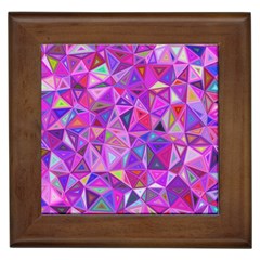 Pink Triangle Background Abstract Framed Tiles by Pakrebo