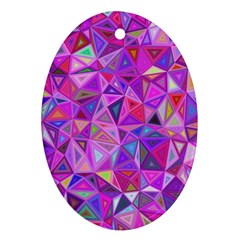 Pink Triangle Background Abstract Oval Ornament (two Sides) by Pakrebo