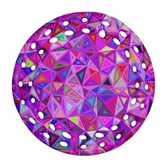 Pink Triangle Background Abstract Ornament (round Filigree) by Pakrebo