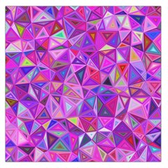 Pink Triangle Background Abstract Large Satin Scarf (square) by Pakrebo