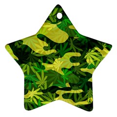 Marijuana Camouflage Cannabis Drug Star Ornament (two Sides) by Pakrebo